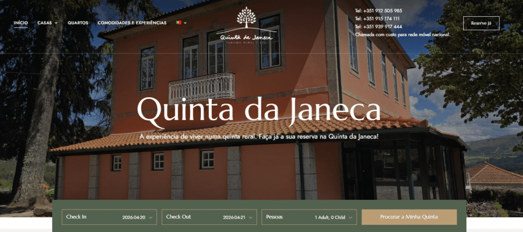 Webdesign project for local lodging.